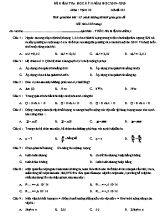 Đề kiểm tra học kỳ II môn Vật lý Lớp 10 - Mã đề 101 - Năm học 2019-2020